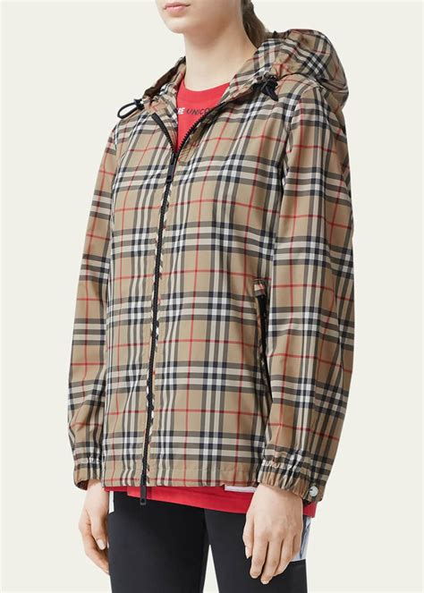 hooded lightweight technical jacket burberry|Burberry vintage check hooded jacket.